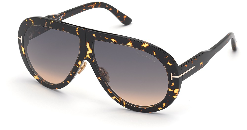 Tom Ford FT0836 aviator sunglasses in Dark Havana/Gradient Smoke