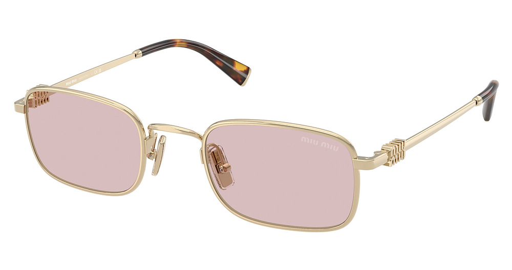 Miu Miu MU A53S rectangle sunglasses in Pale Gold/Pink
