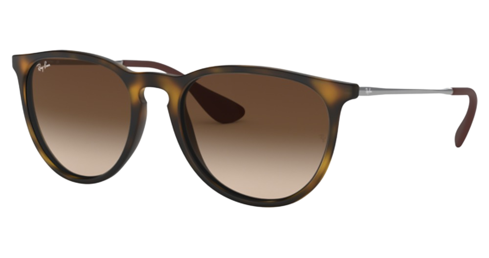 Ray-Ban RB4171F ERIKA round sunglasses in Rubber Havana/Brown Gradient Dark Brown
