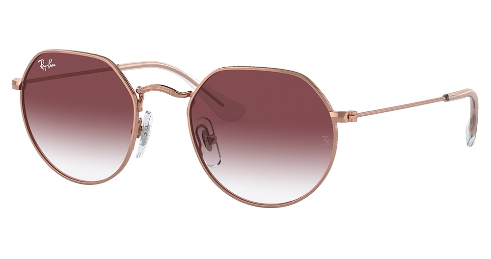 Ray-Ban RJ9565S JUNIOR JACK round sunglasses in Rose Gold/Clear Gradient Dark Violet