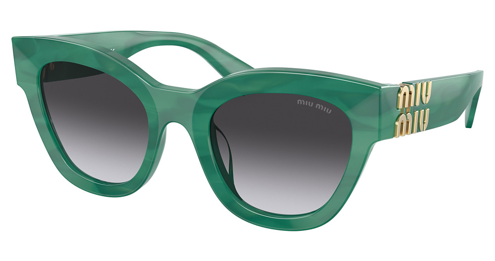 Miu Miu MU 01YSF round sunglasses in Green/Grey Gradient
