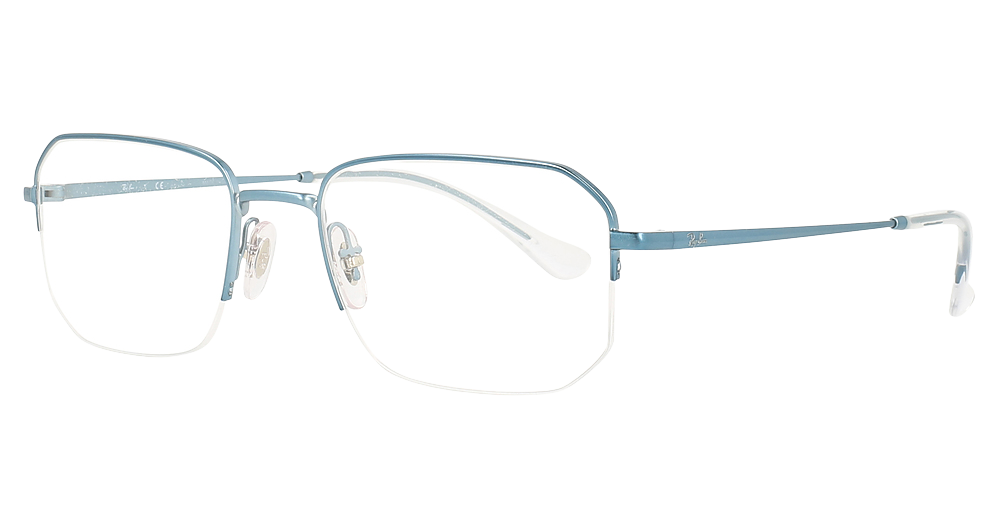 Ray-Ban RX6449 rectangle eyeglasses in Sand Transparent Green