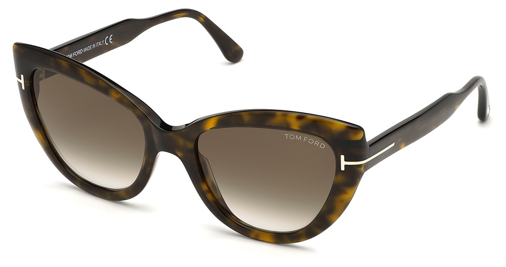 Tom Ford FT0762 cateye sunglasses in Dark Havana/Gradient Roviex