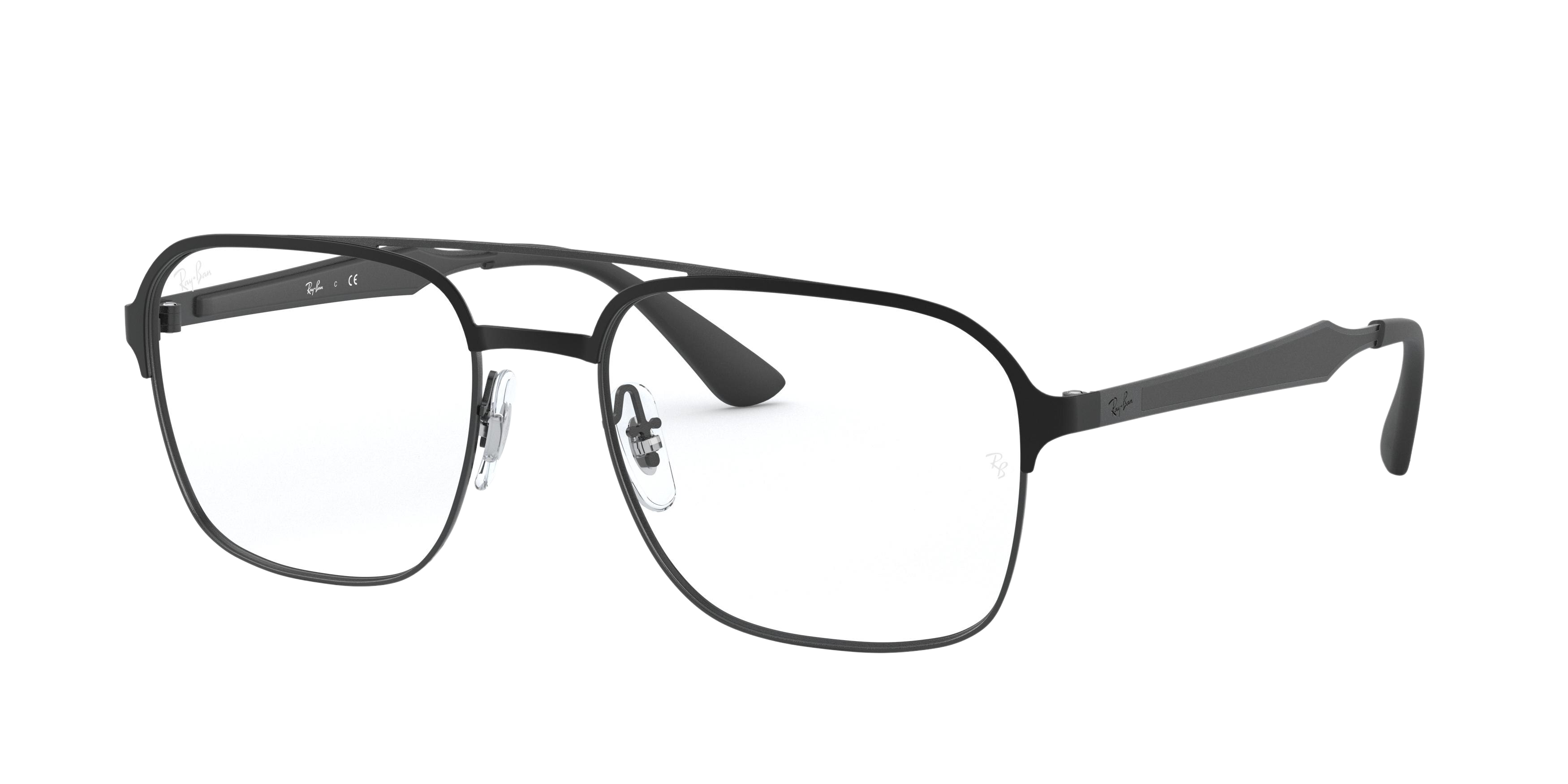 Ray-Ban RX6404 square eyeglasses in Black/Matte Balck