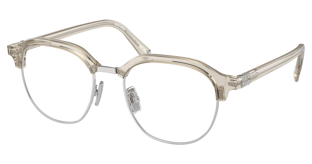 Miu Miu MU 10XV round eyeglasses in Hemp Trasparent