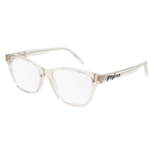 Saint Laurent SL 338 round eyeglasses in Beige Beige Transparent