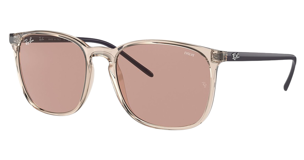 Ray-Ban RB4387 round sunglasses in Light Brown/Evolve Photo Brown