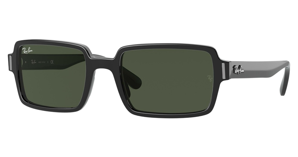 Ray-Ban RB2189 square sunglasses in Black/G 15 Green