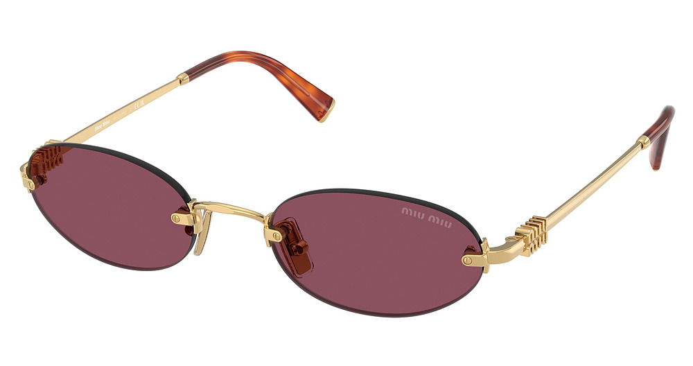 Miu Miu MU A54S round sunglasses in Gold/Dark Violet