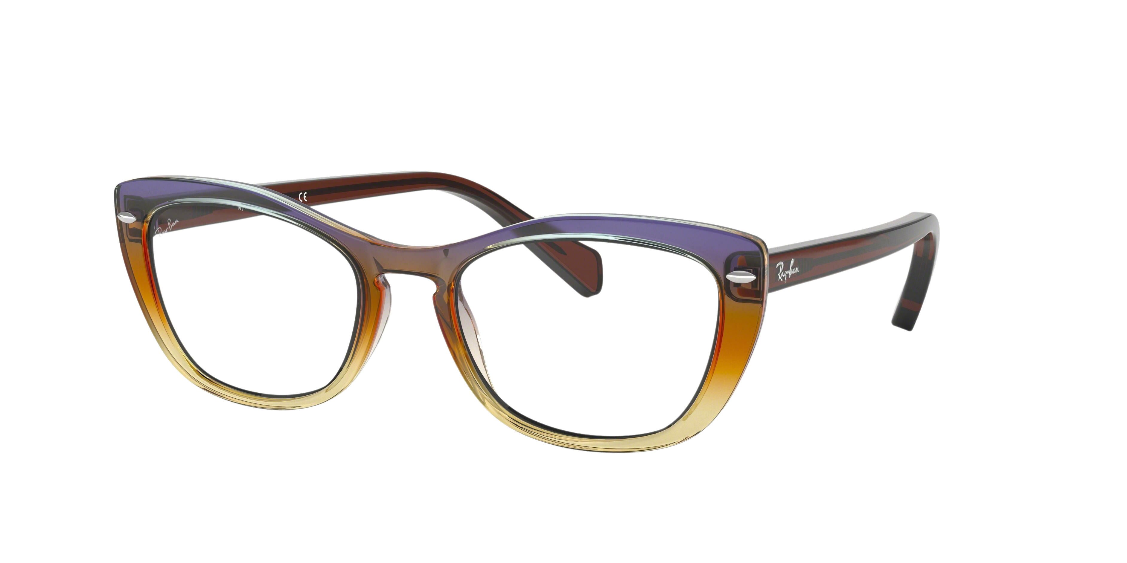 Ray-Ban RX5366 cateye eyeglasses in Trigradient Brown/Violet/Yello