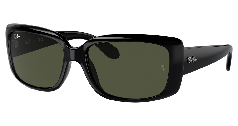 Ray-Ban RB4389 round sunglasses in Black/Green