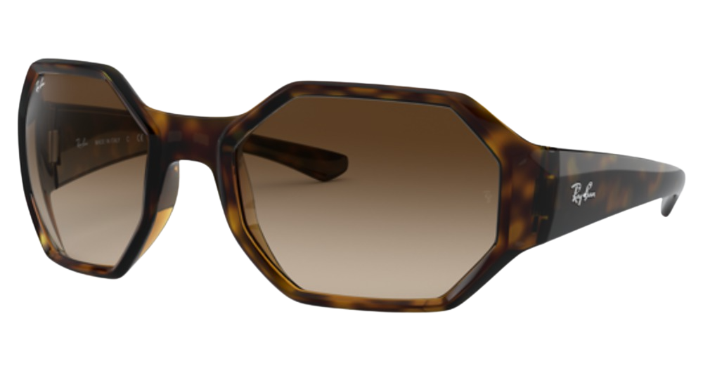 Ray-Ban RB4337 irregular sunglasses in Light Havana/Brown Gradient Dark Brown