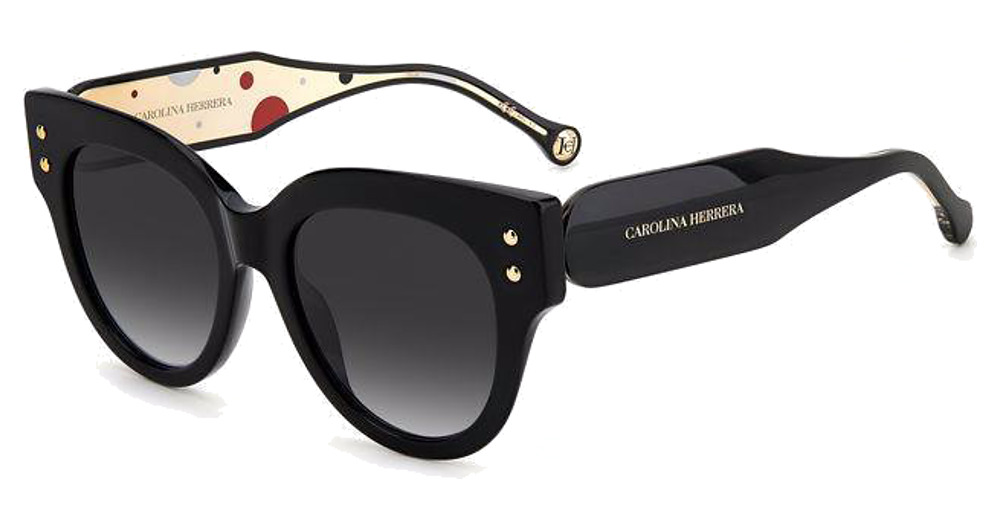 Carolina Herrera CH 0008/S square sunglasses in Black/Dark Grey Shaded