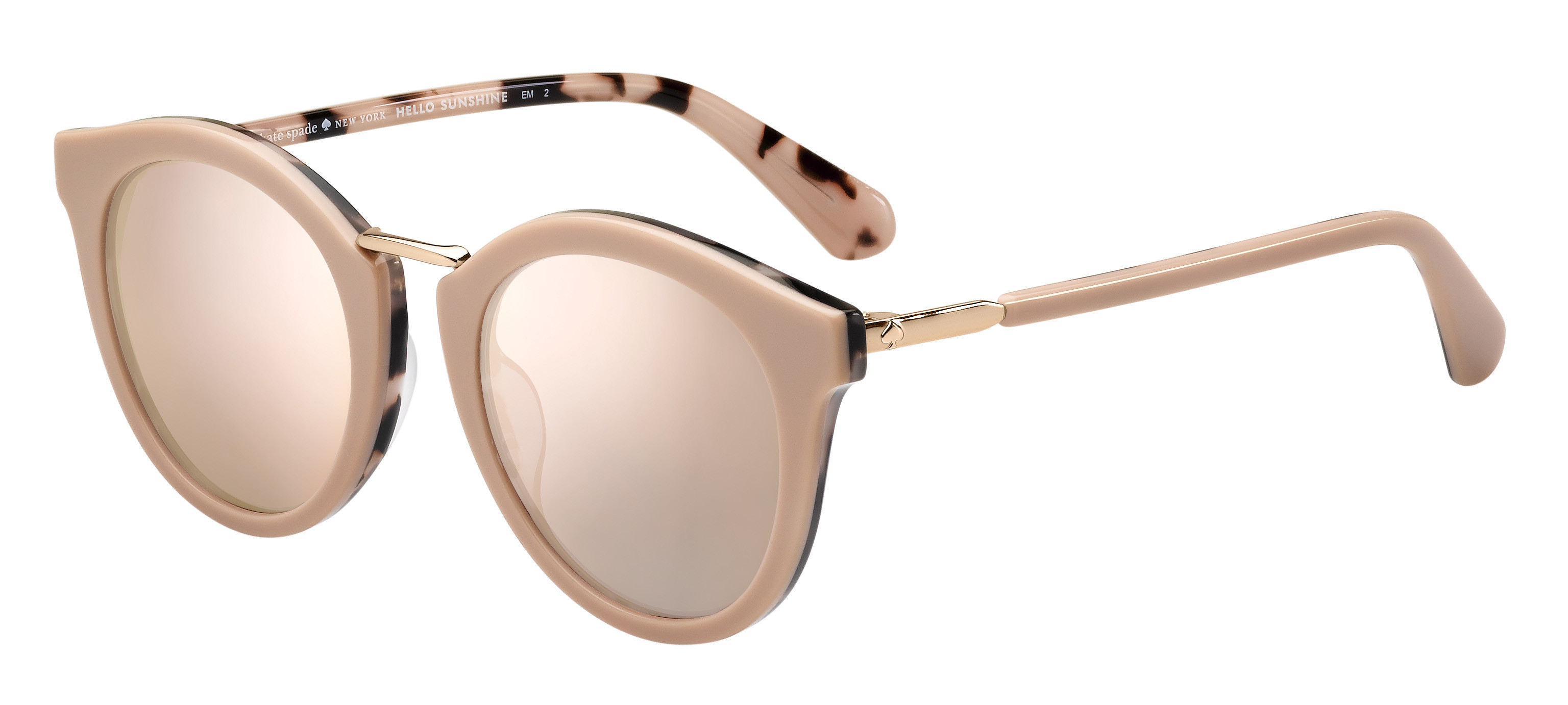 Kate Spade Joylyn/S round sunglasses in Pink Havana (0 J Grey Rose Gold)