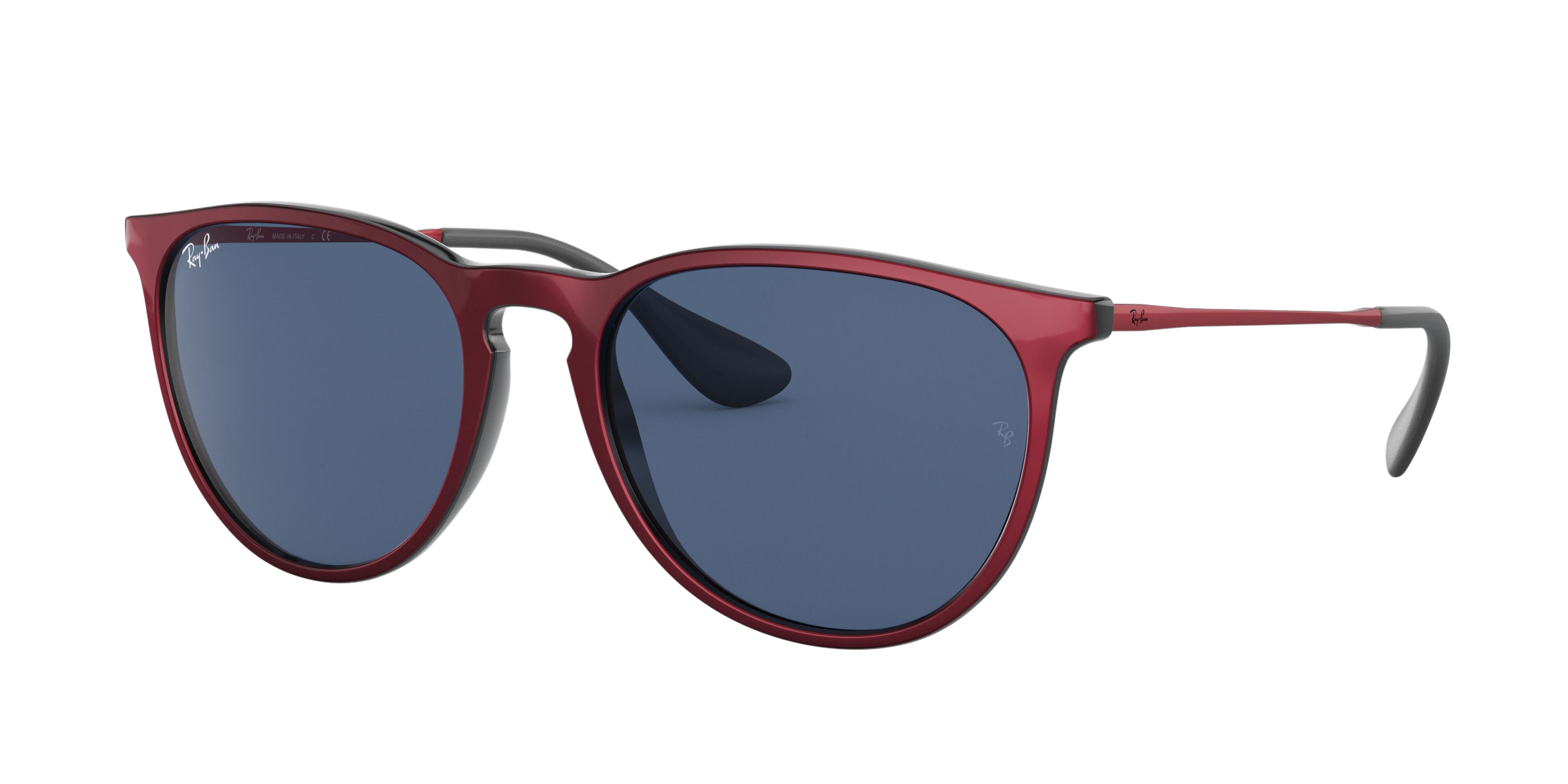 Ray-Ban RB4171F round sunglasses in Top Metallic Red on Black