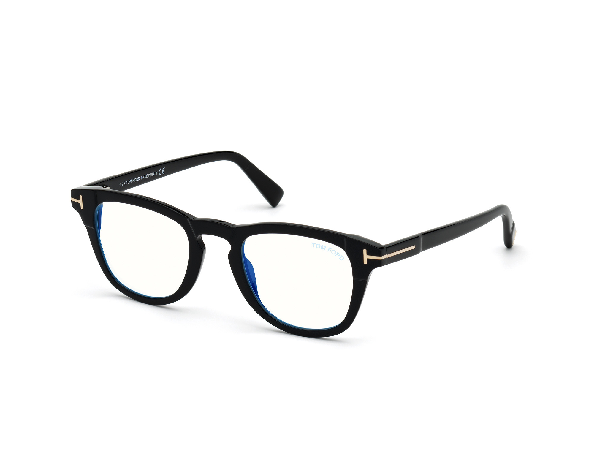 Shiny Black/ Blue Block Lenses