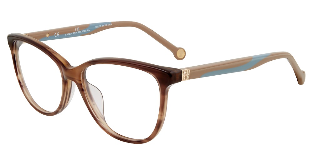 Carolina Herrera VHE770K cateye eyeglasses in Brown 06 Yz
