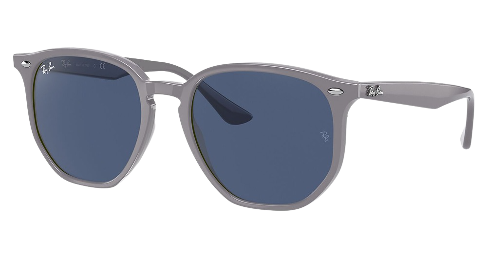 Ray-Ban RB4306 round sunglasses in Grey/Dark Blue