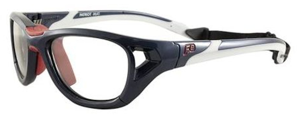 Shiny Navy/White / Clear with Silver Flash Mirror
