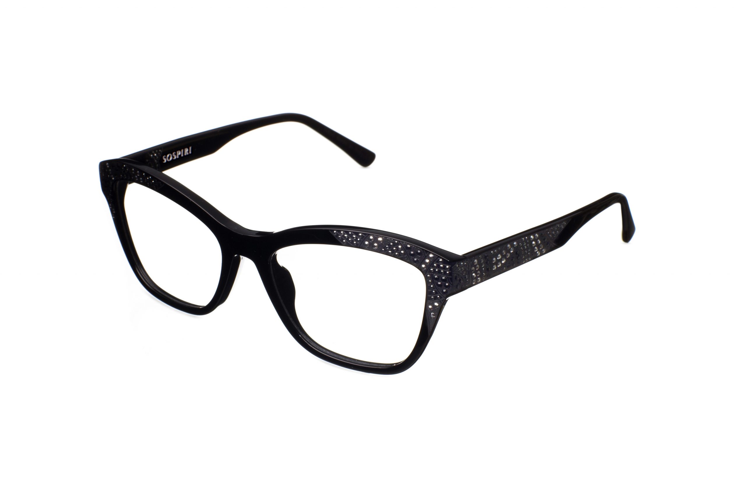 Black with black crystals