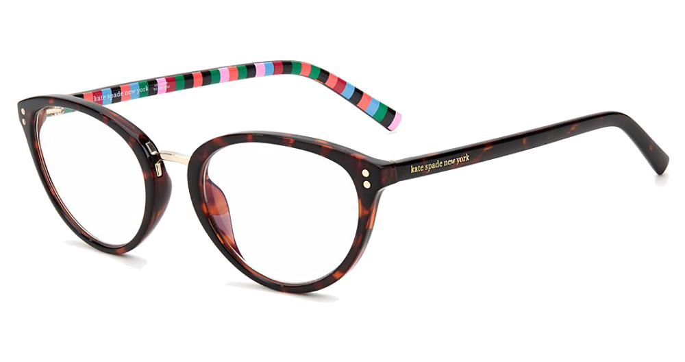 Kate Spade EMILIA/BB rectangle eyeglasses in Havana/Blue Absorber