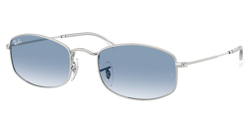 Ray-Ban RB3832 round sunglasses in Silver/Clear Gradient Blue
