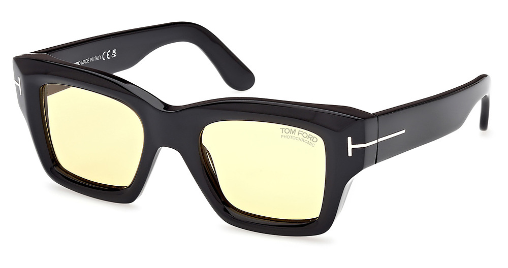 Tom Ford FT1154 square sunglasses in Shiny Black/Brown