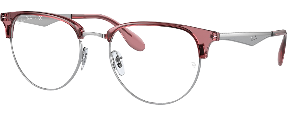 TRANSPARENT RED ON SILVE