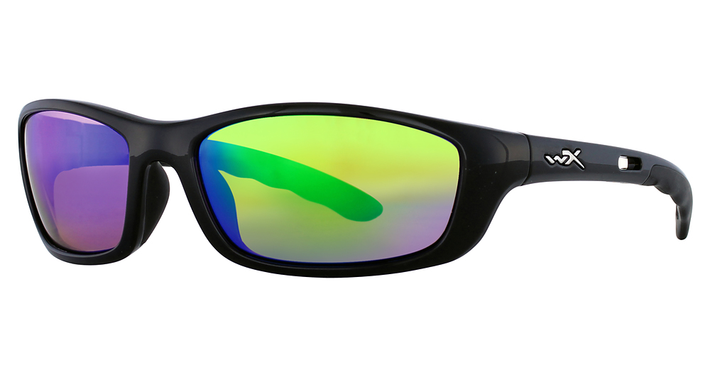 GLOSS BLACK / Polarized Emerald Mirror (Amber)