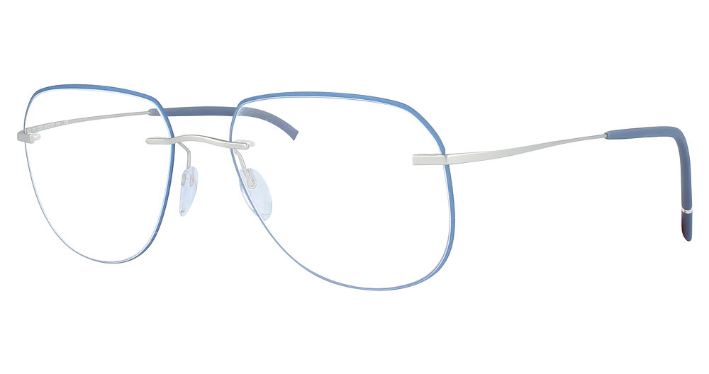 rhodium/denim blue