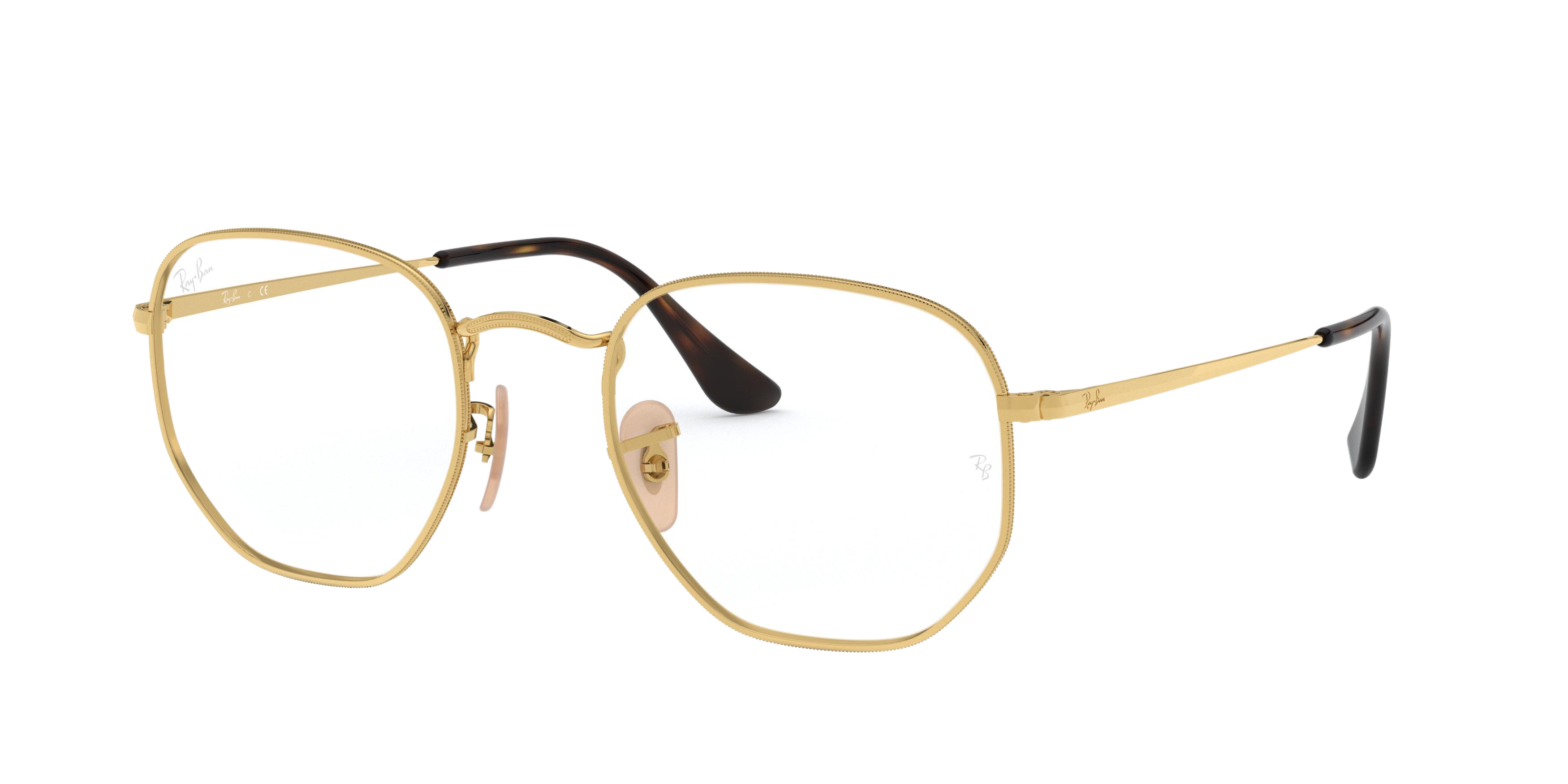 Ray-Ban RX6448 round eyeglasses in Gold