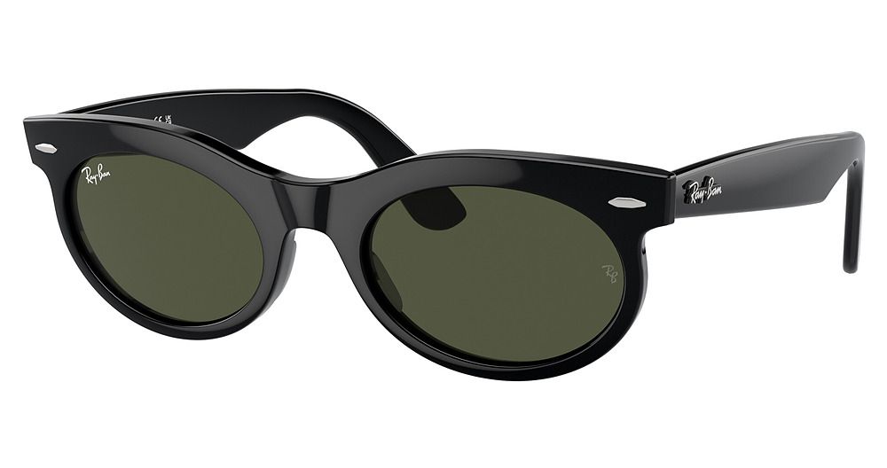 Ray-Ban RB2242F WAYFARER OVAL sunglasses in Black/Green