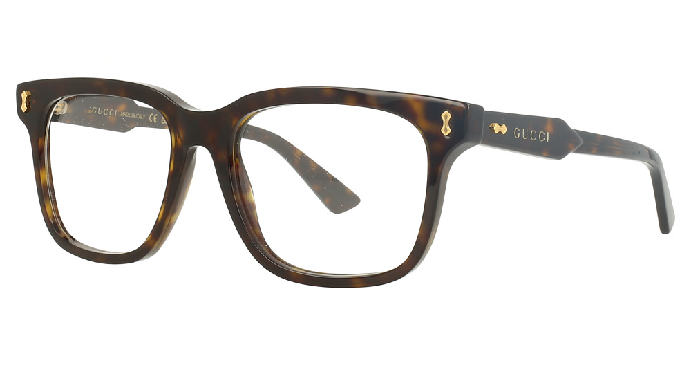 Gucci GG1265O rectangle eyeglasses in Havana Havana Transparent