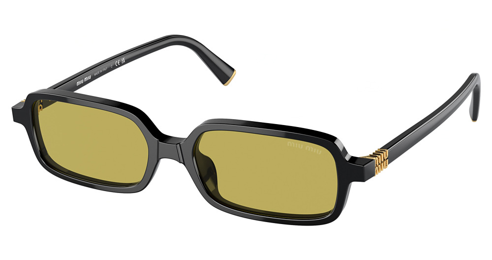 Miu Miu MU 11ZS rectangle sunglasses in Black/Olive Green
