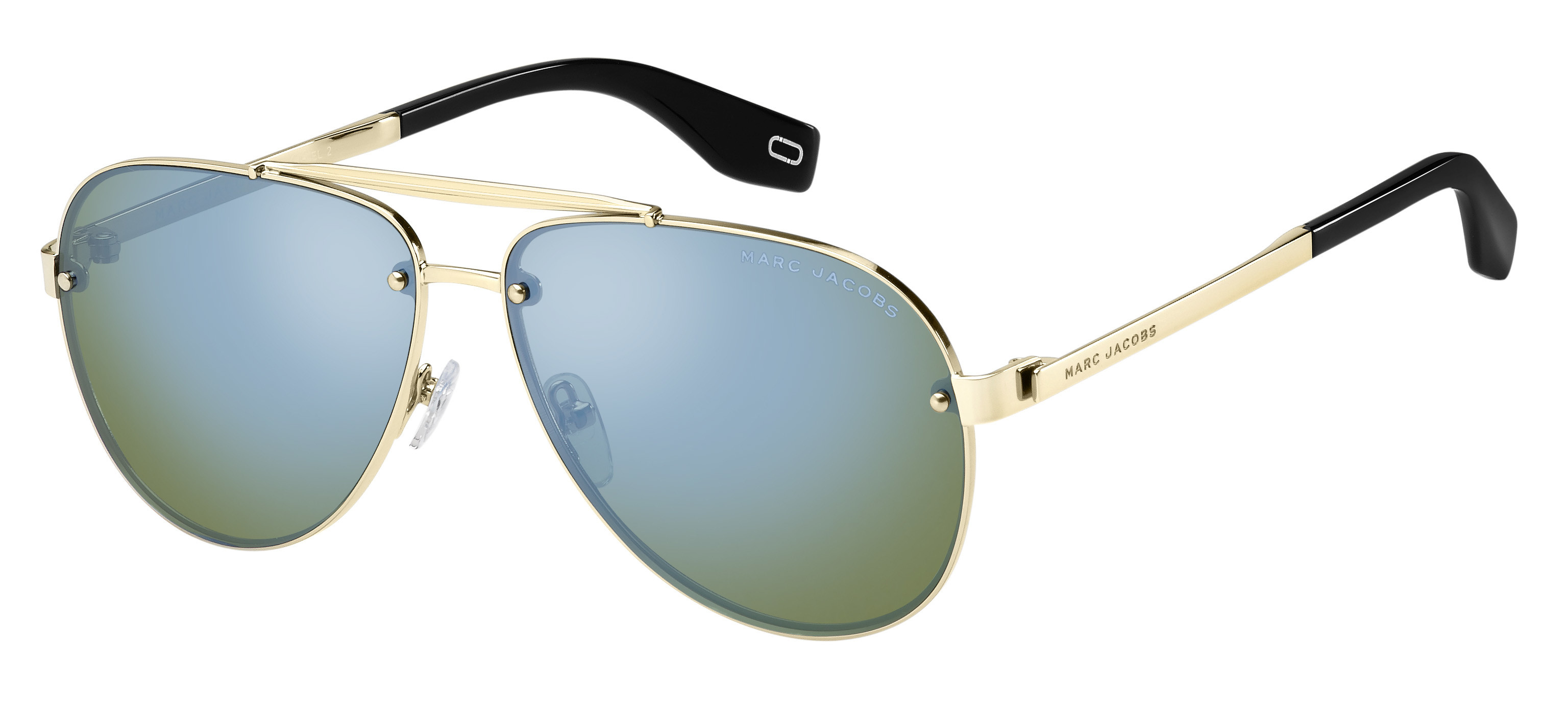 Marc Jacobs Marc 317/S round sunglasses in Lgh Gold (Hz Green Blue Mirror)