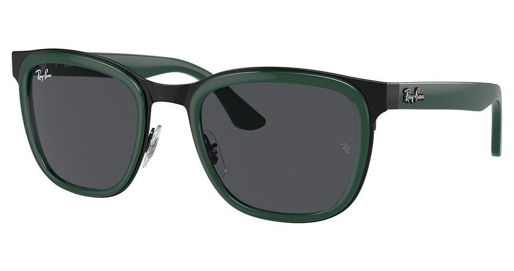 Ray-Ban RB3709 CLYDE round sunglasses in Green on Black/Dark Grey