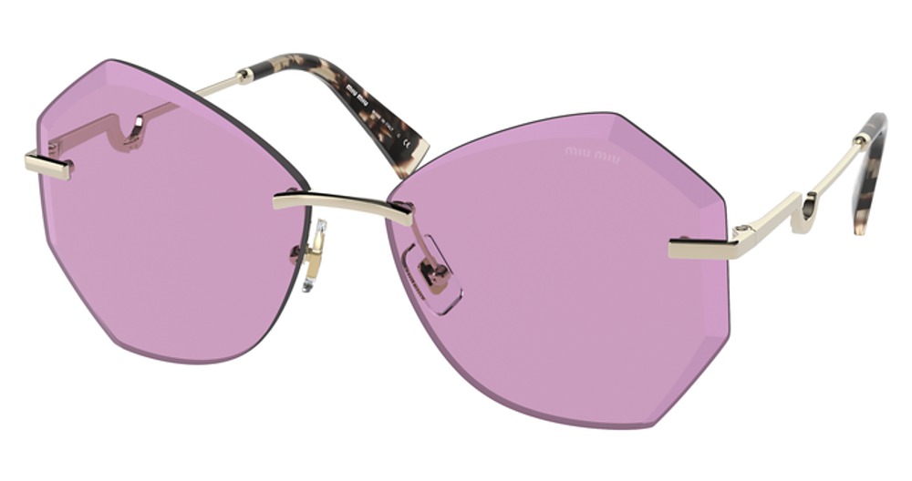 Miu Miu MU 55XS irregular sunglasses in Pale Gold/Dark Violet