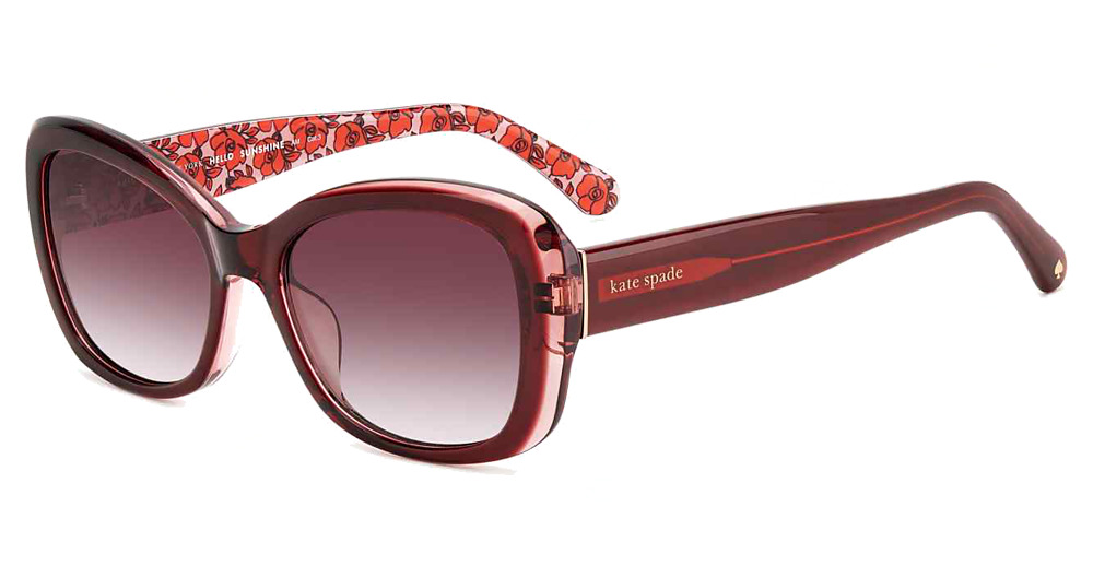 Kate Spade ELOWEN/G/S rectangle sunglasses in Red/Burgundy Shaded Polarized