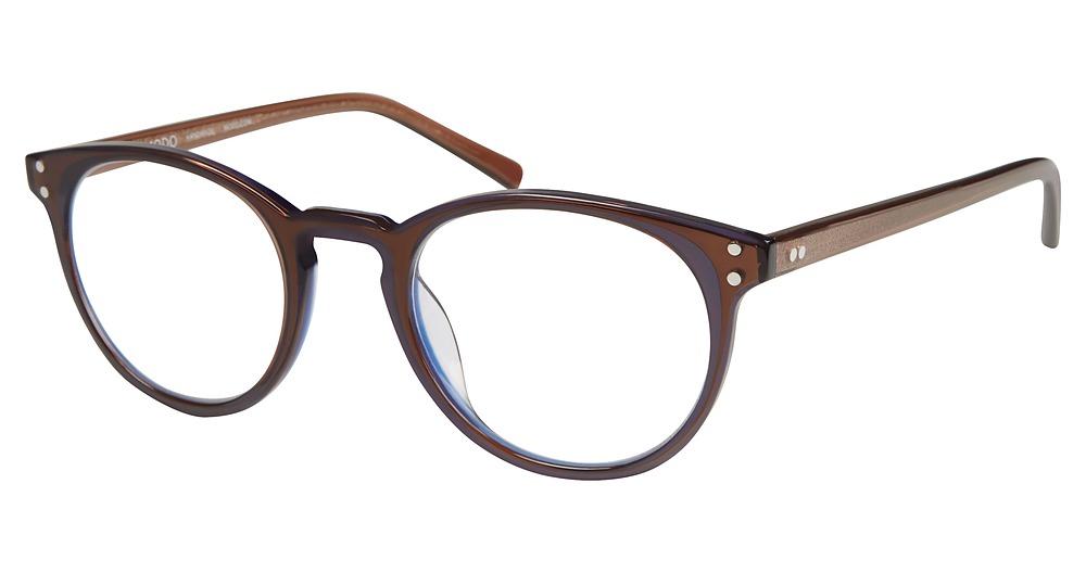 Modo 6603 round eyeglasses in Brown/Blue