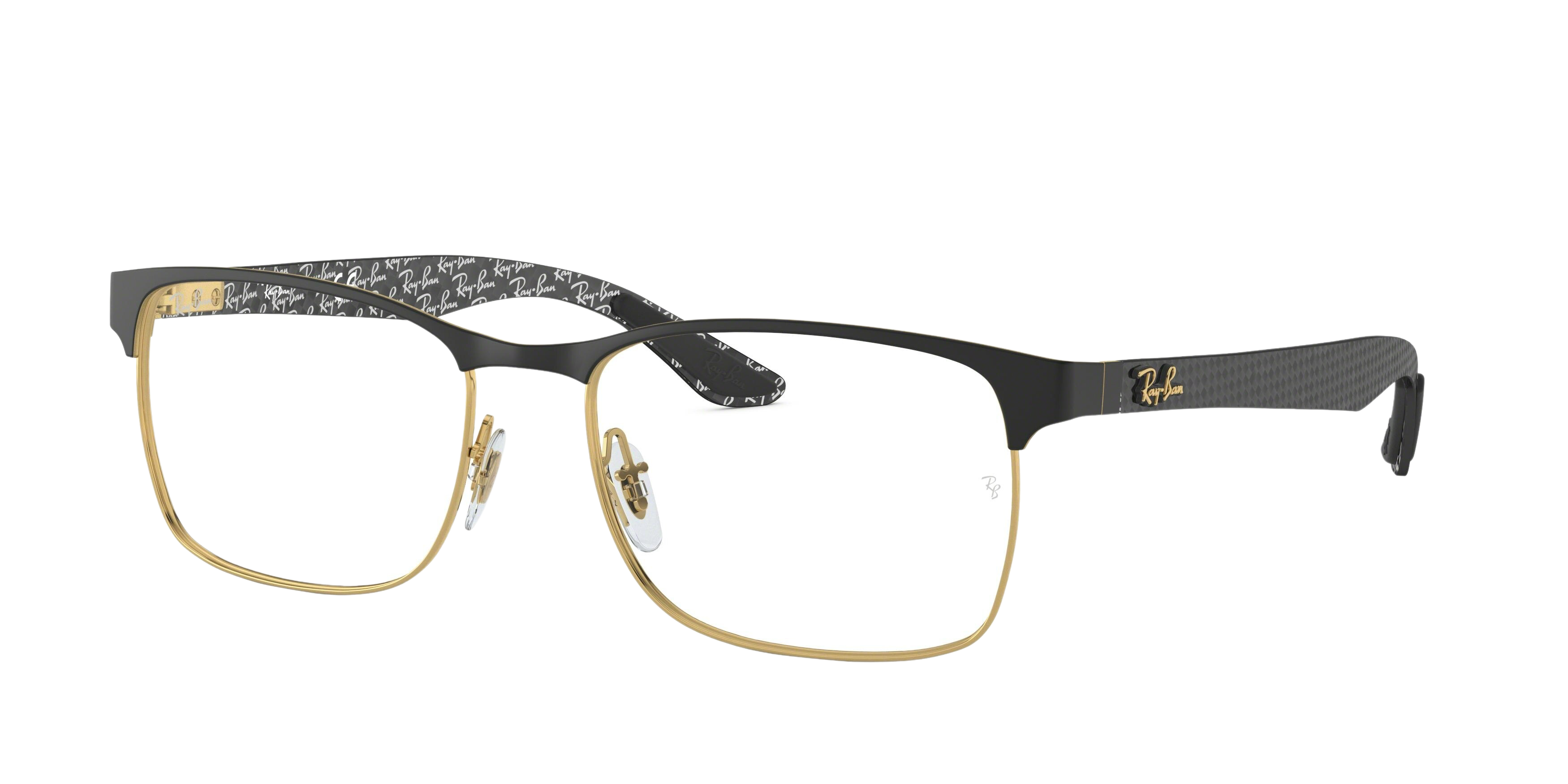 Ray-Ban RX8416 square eyeglasses in Gold on Top Matte Black