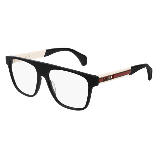 Gucci GG0465O square eyeglasses in Black Ivory Transparent