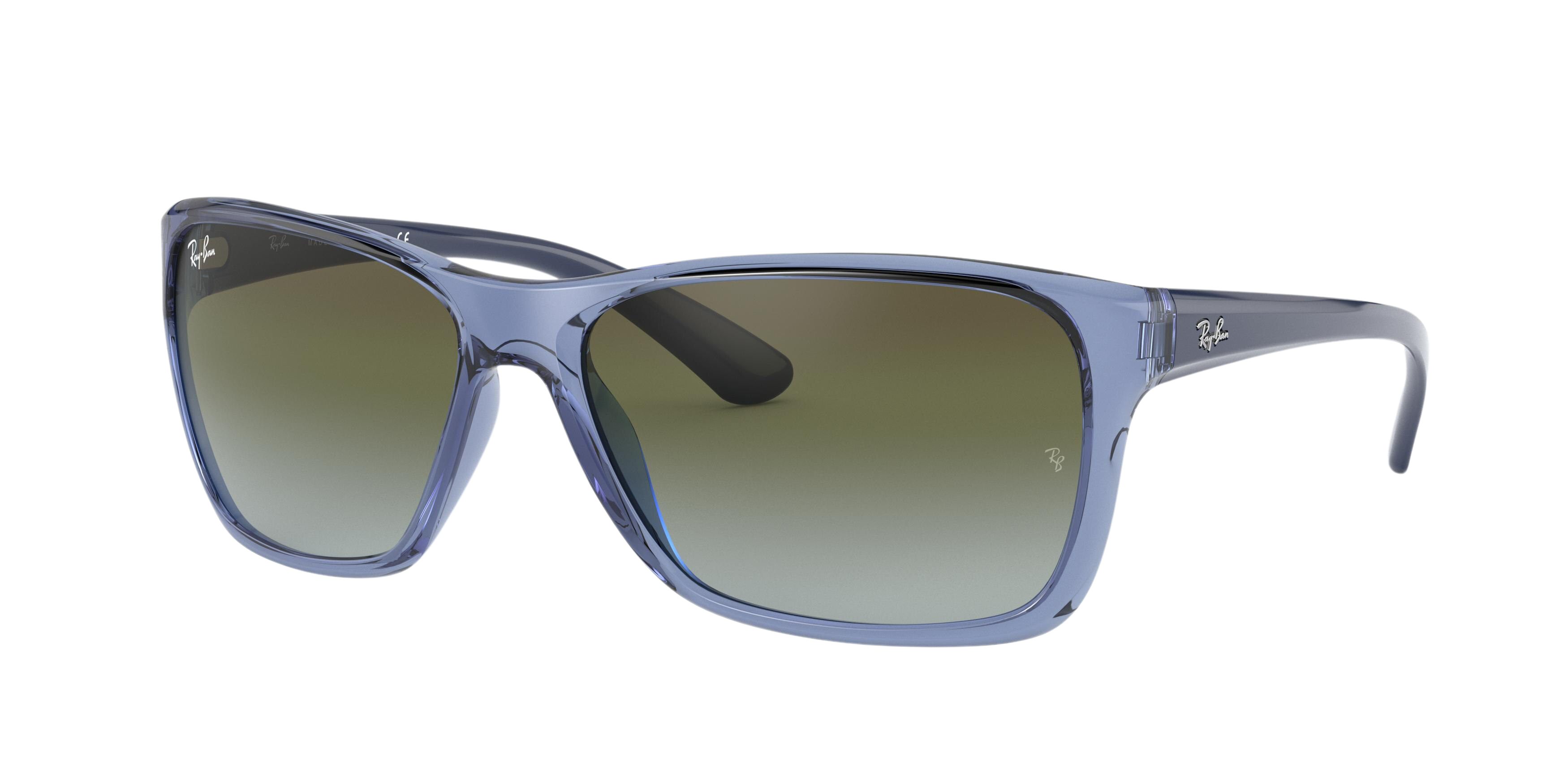 Ray-Ban RB4331 square sunglasses in Transparent Blue