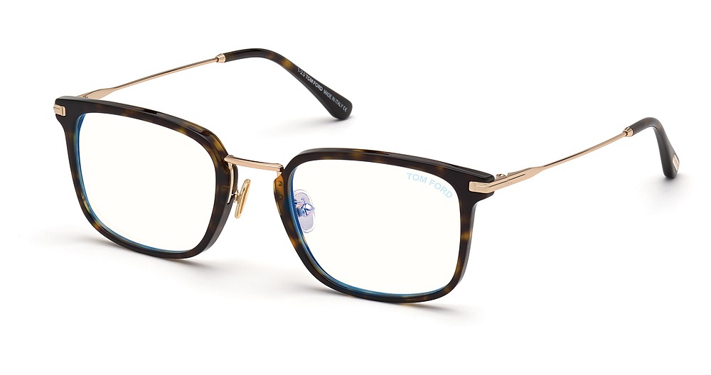 Tom Ford FT5747-D-B square eyeglasses in Dark Havana