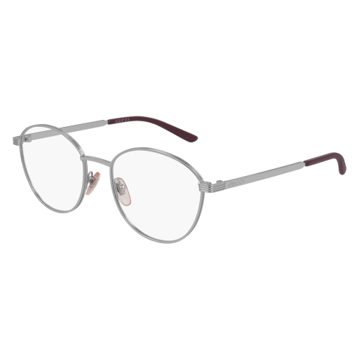 Gucci GG0806O round eyeglasses in Silver Silver Transparent