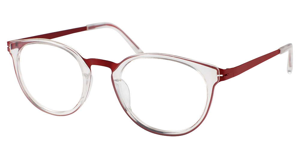 Modo 4509 round eyeglasses in Crystal Red