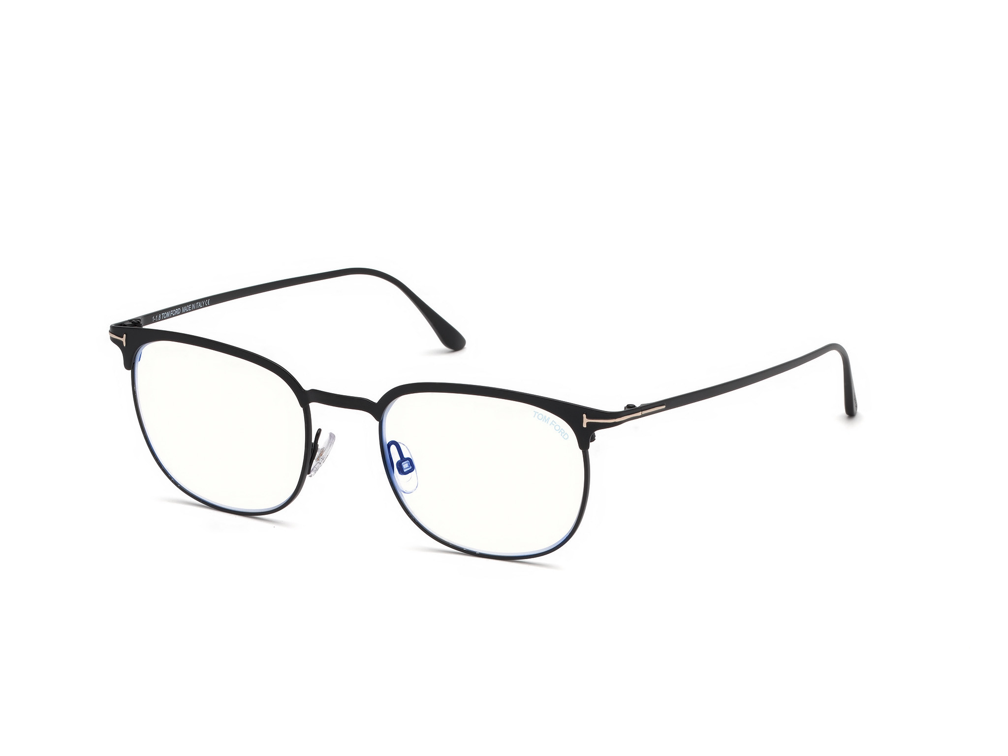 Matte Black Enamel, Matte Black / Blue Block Lenses