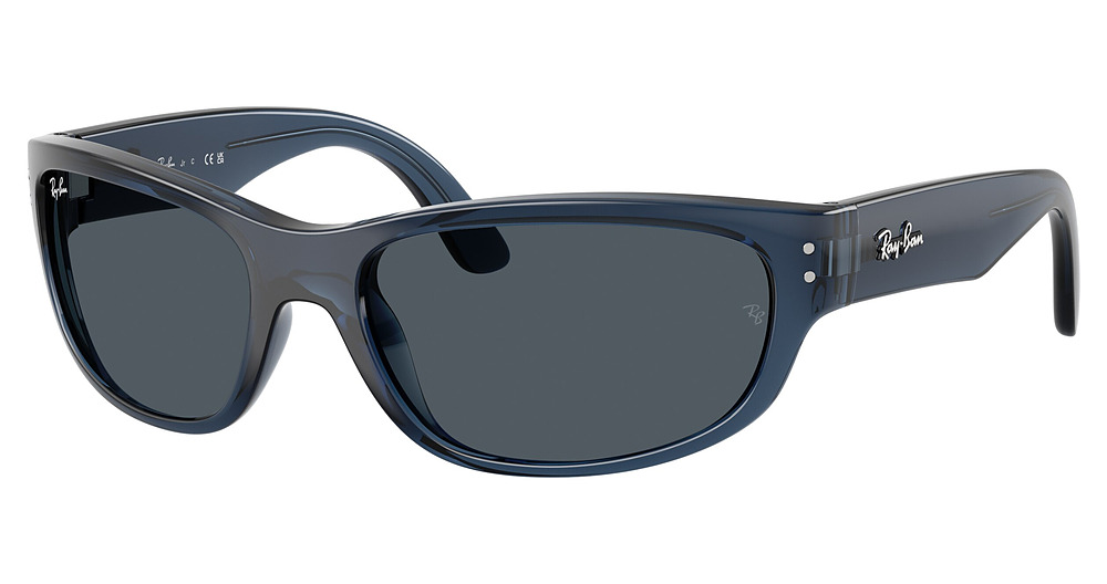 Ray-Ban RJ9189S rectangle sunglasses in Transparent Blue/Dark Grey