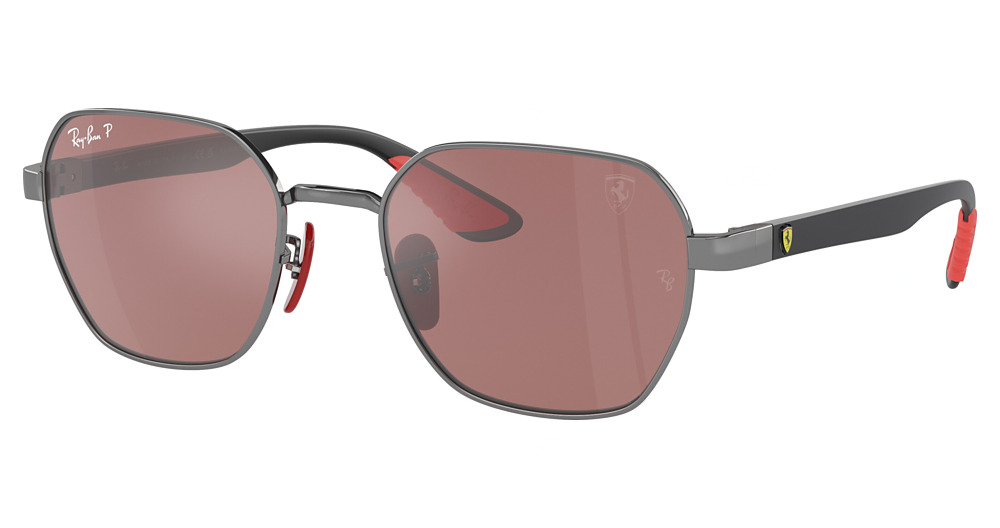 Ray-Ban RB3794M square sunglasses in Gunmetal/Purple Mir Silver Polarized