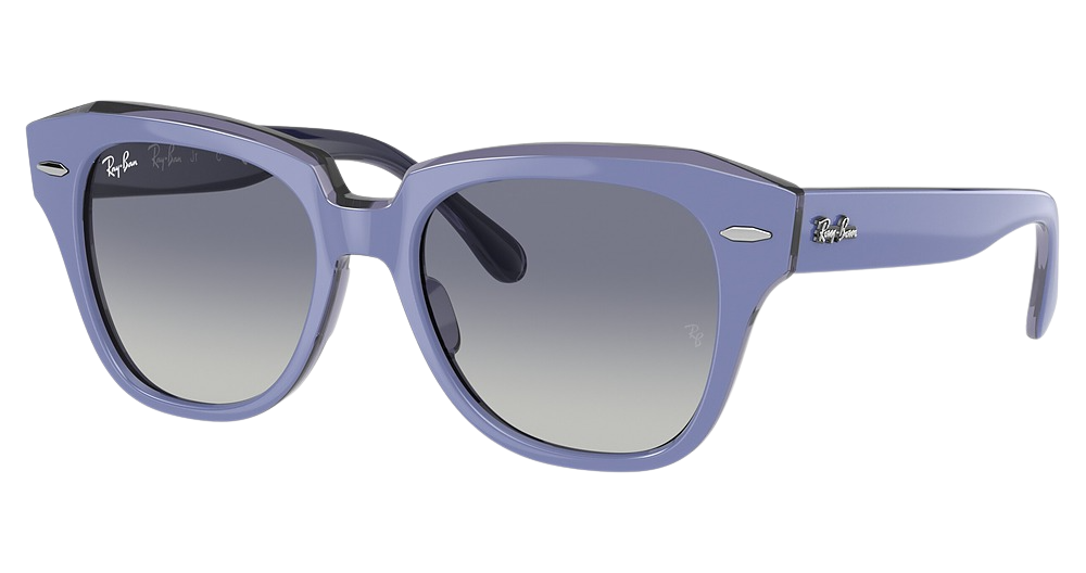 WISTERIA ON TRANSPARENT / GREY GRADIENT DARK BLUE