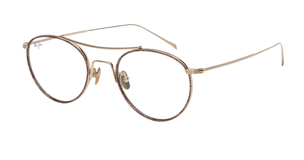 Gold with Brown Fabric Pattern Eye Rim